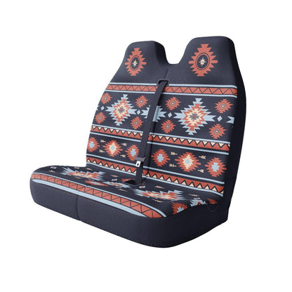 Zara Navy double front cover styled in van interior — deep navy blue bench seat protection | Solara Covers