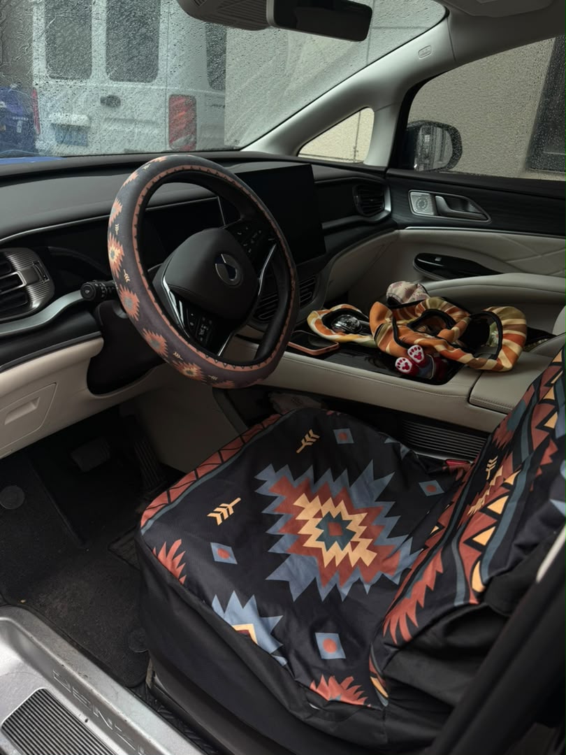 Zara steering wheel cover with the matching Zara seat cover in the same car | Solara